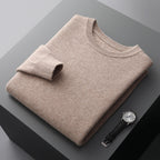 Casual Men's Solid Color Loose Round Neck Wool Sweater