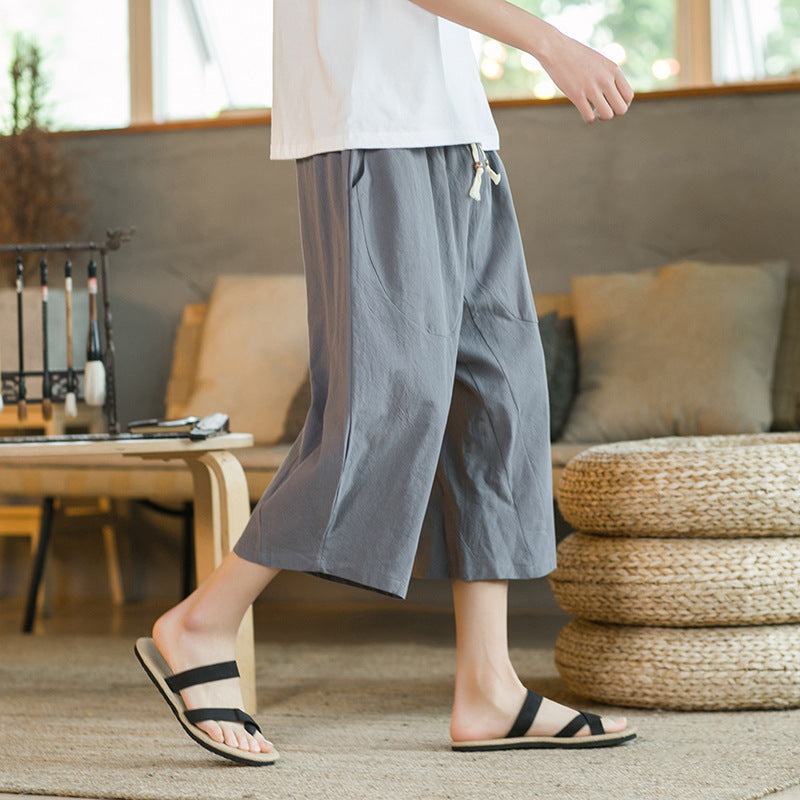 Summer Plus Size Cotton And Linen Casual Shorts