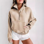 Hoodie Casual Stand Collar Long Sleeve Loose Top