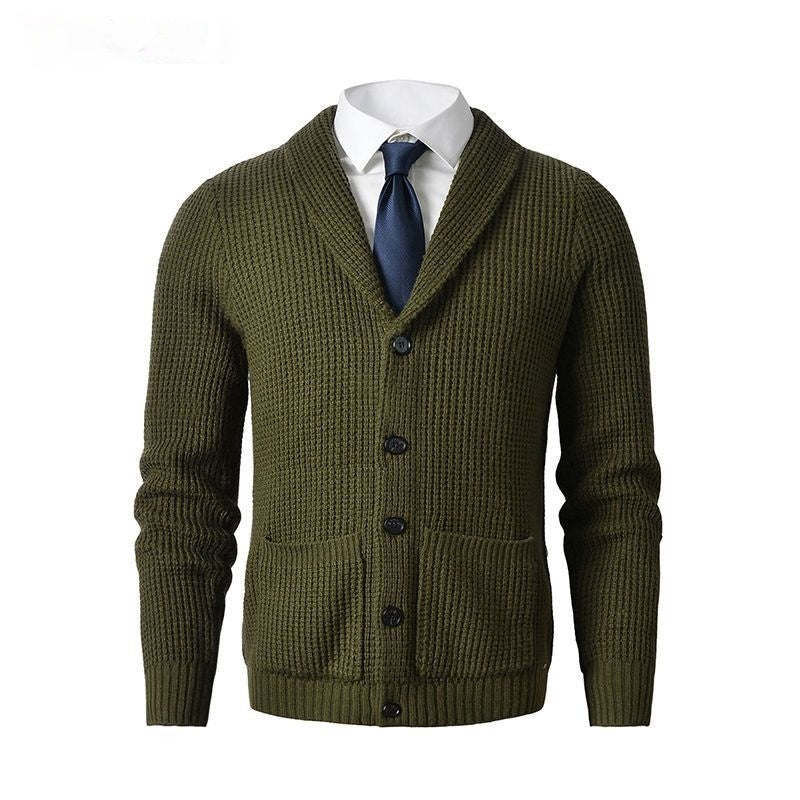 Business Casual Knitted Wool Cardigan For Men