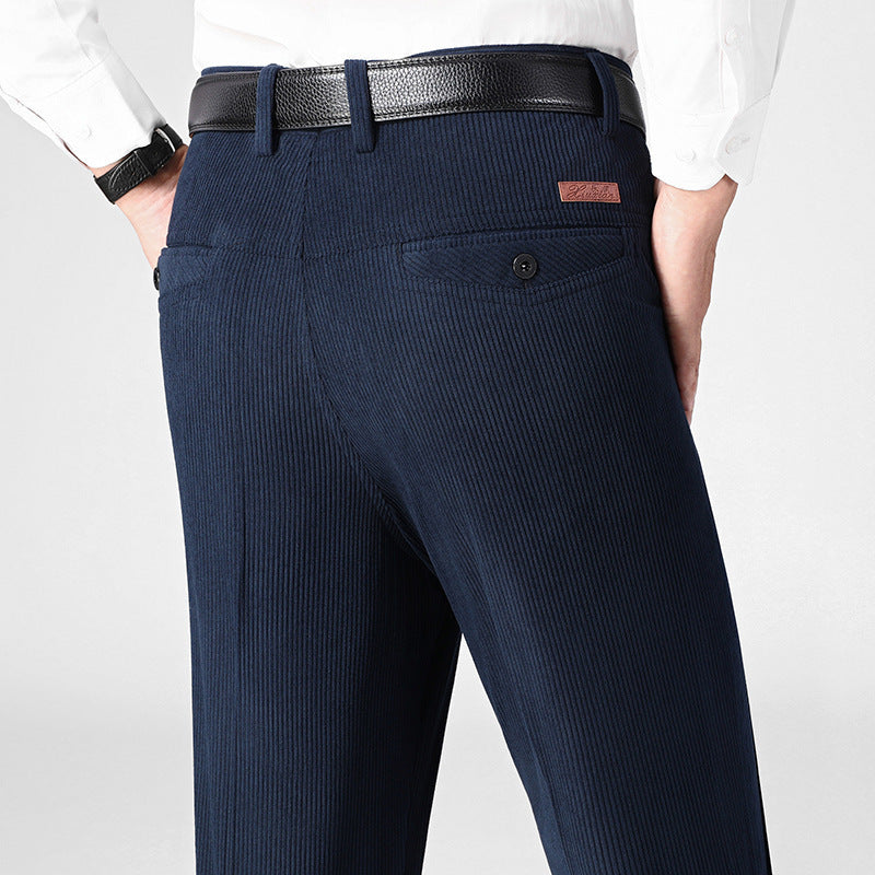 Autumn And Winter Middle-aged And Elderly Corduroy Men's Pants 50-year-old Dad's Pants Thick Casual
