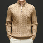 Men's Woolen Half Zipper Thick Casual Long-sleeved Sweater