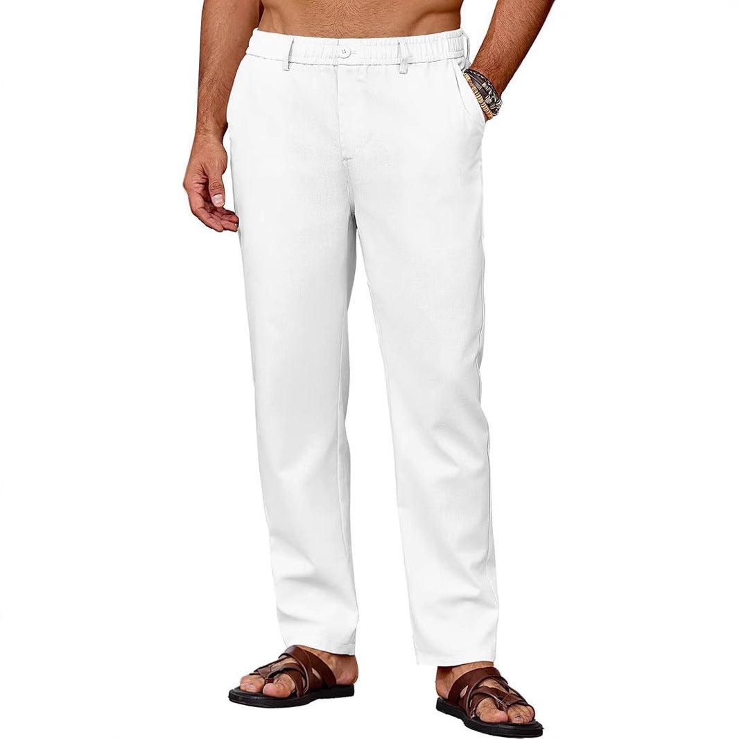 Men's Casual Breathable Drawstring Pants Breathable Casual Pants With Slight Stretch