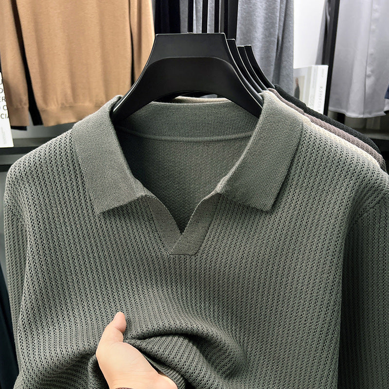 Men's Autumn Simple Casual All-match Loose Inner Wear Bottoming Shirt Sweater