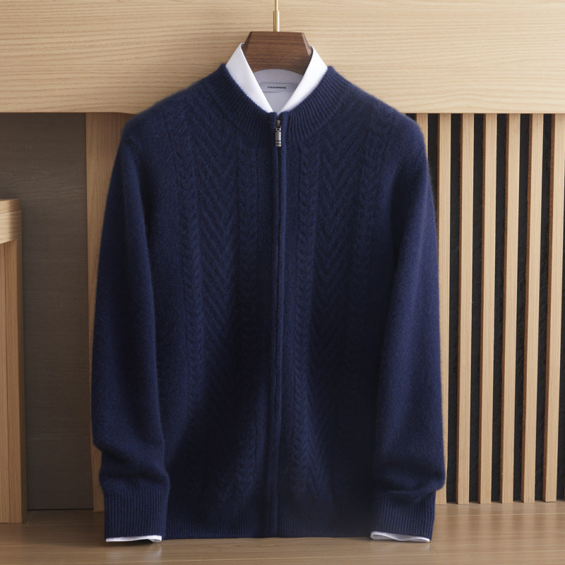 Pure Cashmere Shirt Thick Twisted Sweater Light Luxury Sweater Coat