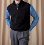 Vintage Stand Collar Vest British Slim-fitting Sleeveless