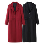 Fashion Simple Two-color Slim Temperament Long Overcoat Outerwear Women