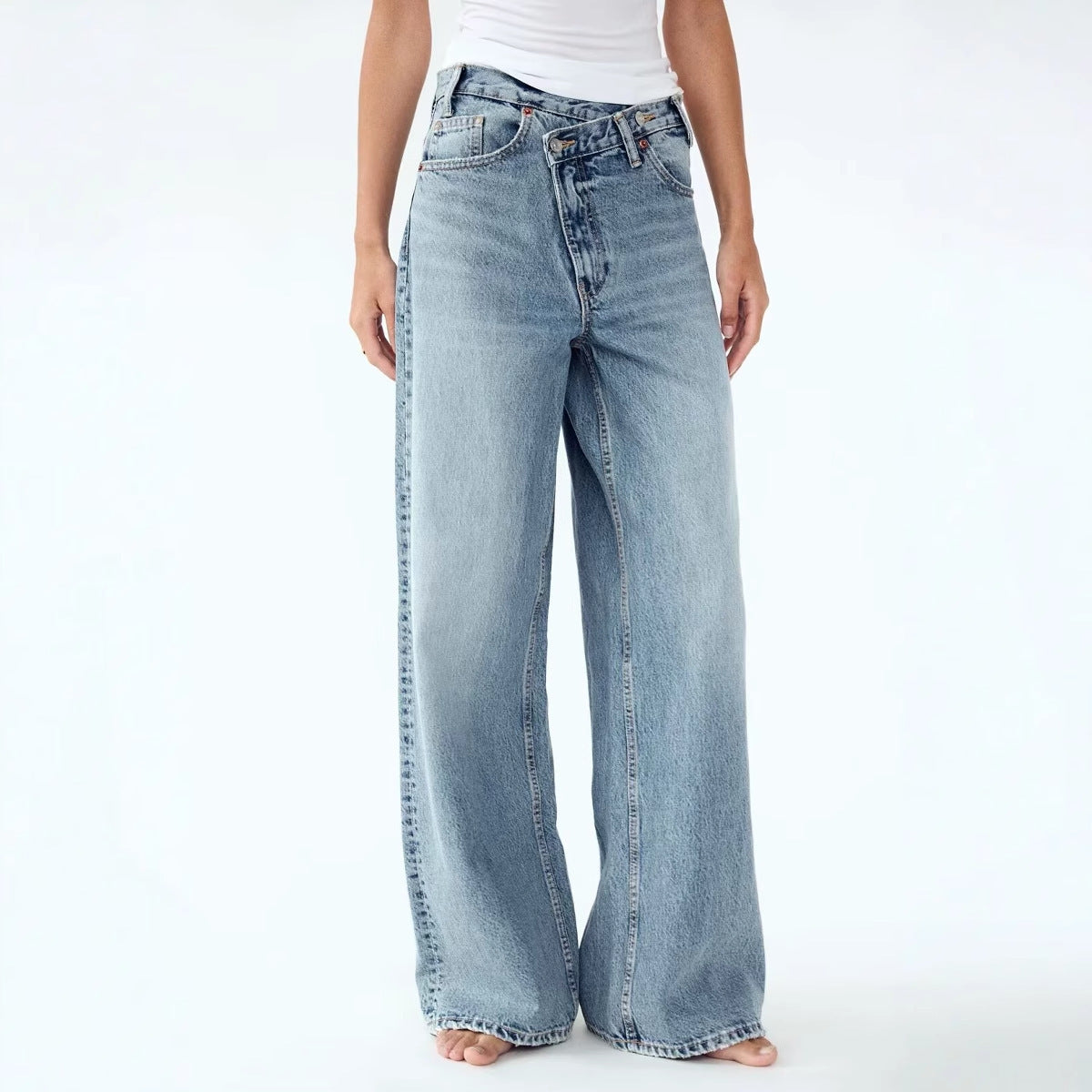 High Waist Wide Leg Jeans Daily Comfortable, Casual And Versatile