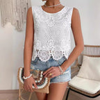 Short Solid Color Lace Casual Bottoming Shirt