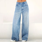 European And American Style Jeans High Waist Loose Wide Legs Type