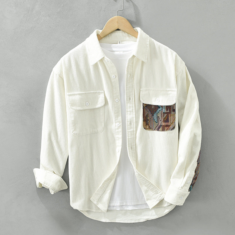 Japanese Vintage Long Sleeve Shirt Men's Fashion