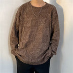Winter Thickened Diamond Lattice Sweater Men's Loose Casual