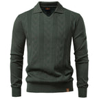 New Knitted Pullover Men's Jacquard V-neck Sweater