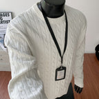 Retro Twist Round Neck Sweater Loose Casual Sweater