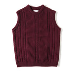 Jacquard Round Neck Knitted Loose Thickened Cable-knit Sweater Vest Tide