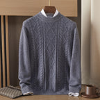 Men's Semi-high Diamond Bottoming Shirt Middle-aged Business Leisure Twisted Warm Sweater