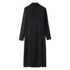 Fashion Simple Two-color Slim Temperament Long Overcoat Outerwear Women