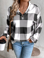 Loose Casual Fashion Button Long Sleeve Hooded Sweater