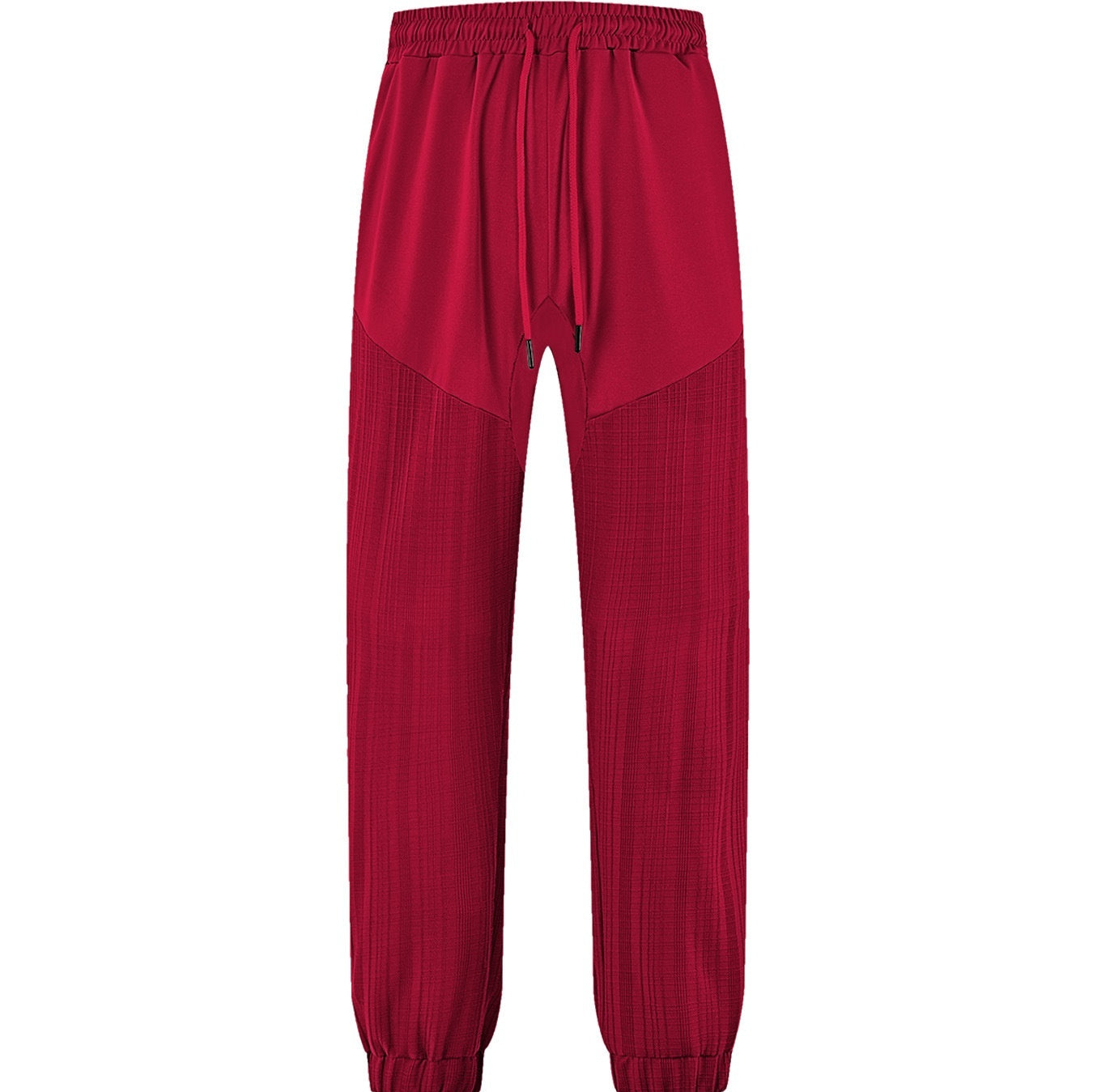 Simple Loose Thin Linen-style Sporty Drawstring Patchwork Men's Sweatpants