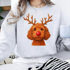 Women's Creative Round-neck Christmas Reindeer Dog Sweatshirt