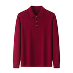 Autumn New Twisted Floral Polo Long Sleeve Loose Casual Bottoming Sweater For Men