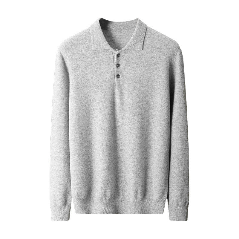 Cashmere Sweater Men's Lapel Pullover T-shirt