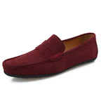 Men's Solid Color Suede Loafers Breathable Comfort Slip-on Flat Shoes