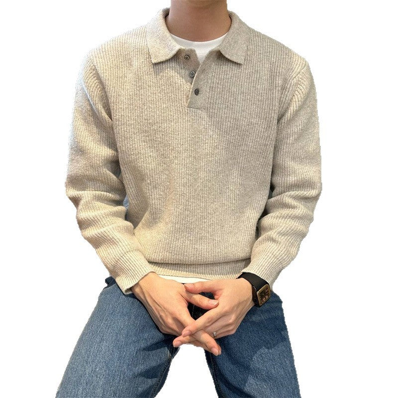 Lapel Knitwear Sweater Men's Business