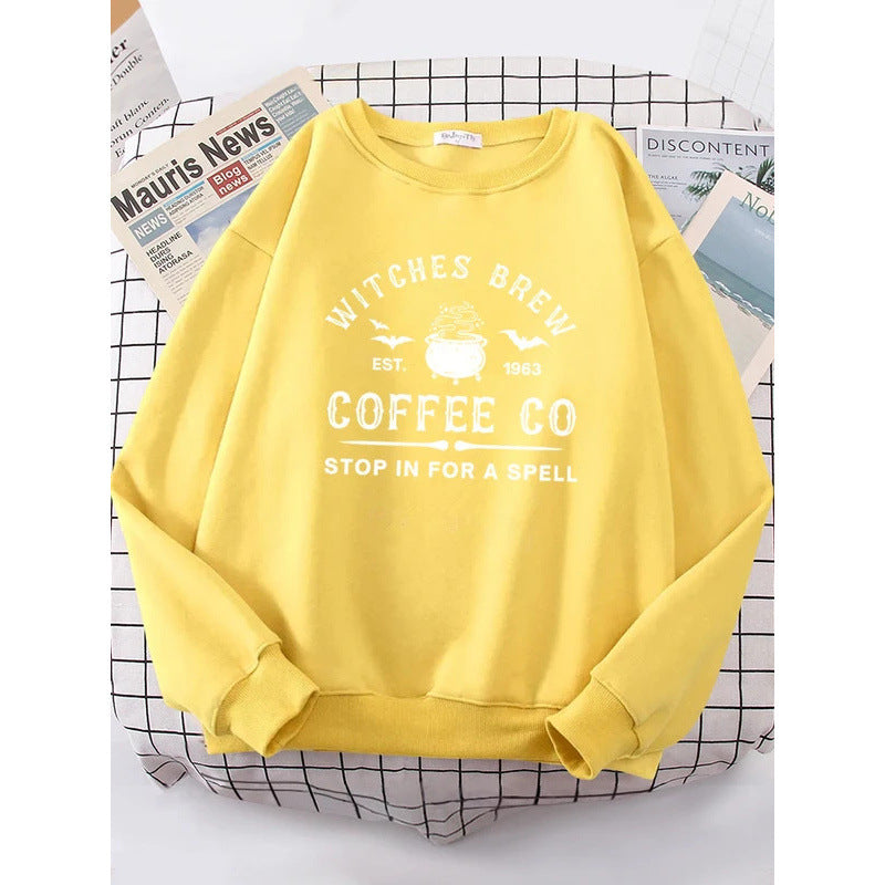 Witches Make Coffee Straight Letter Hoodie Letter Print