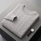 Men's Double-strand Thickened Jacquard Knitted Sweater Casual Business Warm