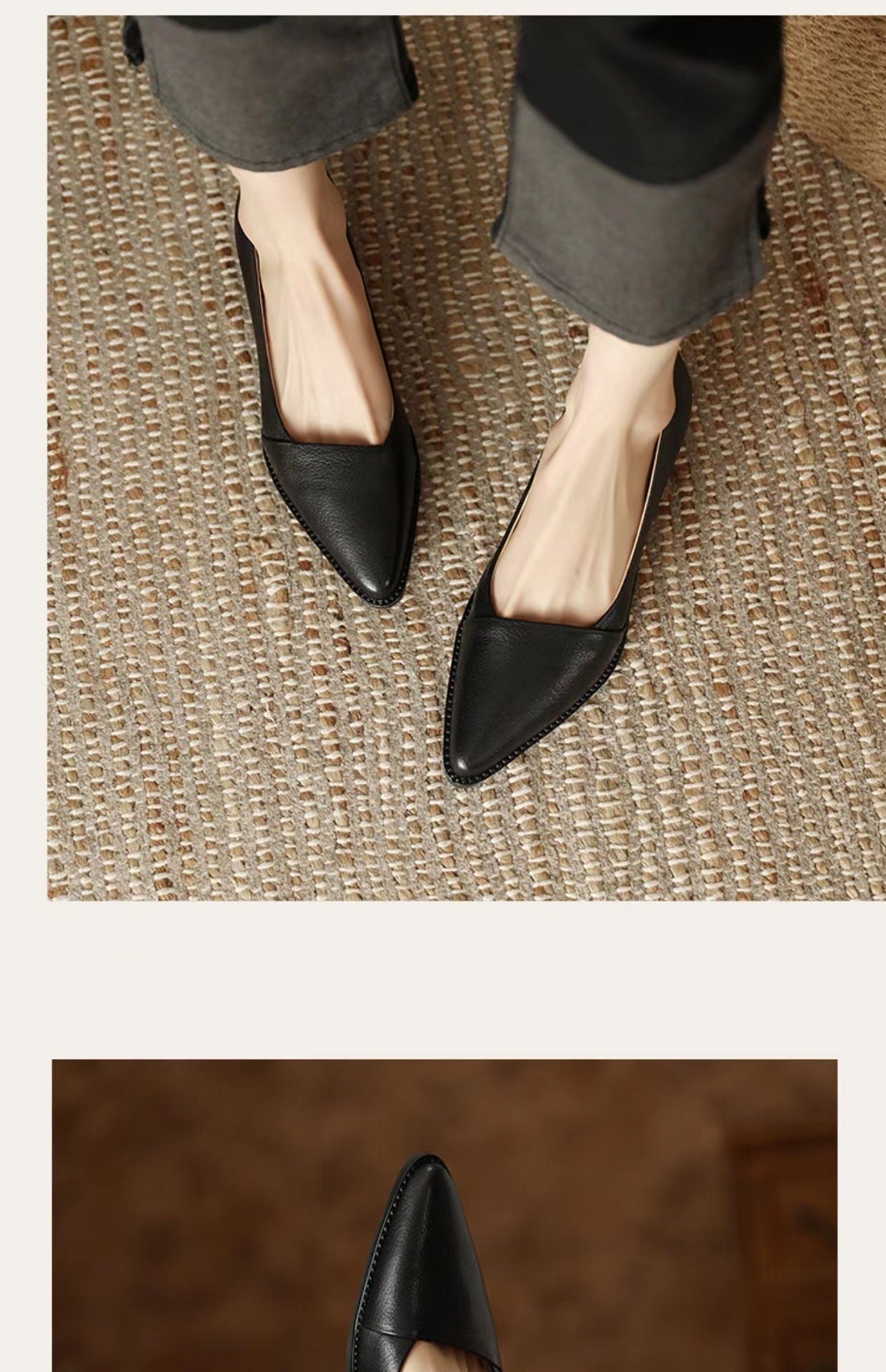 Pointed-toe Soft Bottom Simple Shallow Mouth Casual Shoes