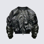 Heavy Industry Vintage Leather Flight Jacket Baggy Coat