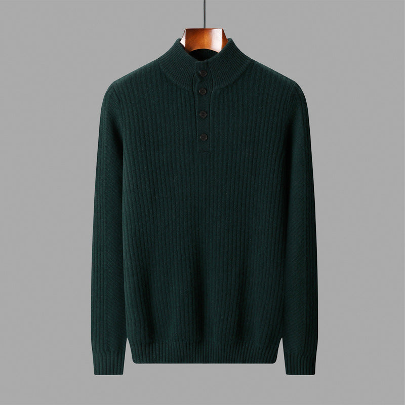 New Half Turtleneck Button Sweater For Men