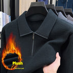 Men's Lapel Zipper Sweater Thickened Middle-aged Leisure