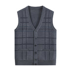 Knitted Cardigan Thickened Men's Waistcoat Vest For The Elderly