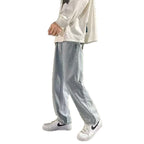 Smoke Gray Men's Loose Wide-leg Straight Jeans