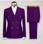 European And American Men's Suit Two-piece Double-breasted Wedding Party Singer Costume