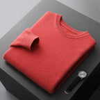 Casual Men's Solid Color Loose Round Neck Wool Sweater