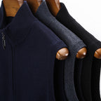 Pure Color Warm Keeping Zipper Knitted Men's Thickened Vest Coat