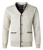 Autumn And Winter Fleece-lined Thickened V-neck Cardigan Cotton Knitwear Dad Coat
