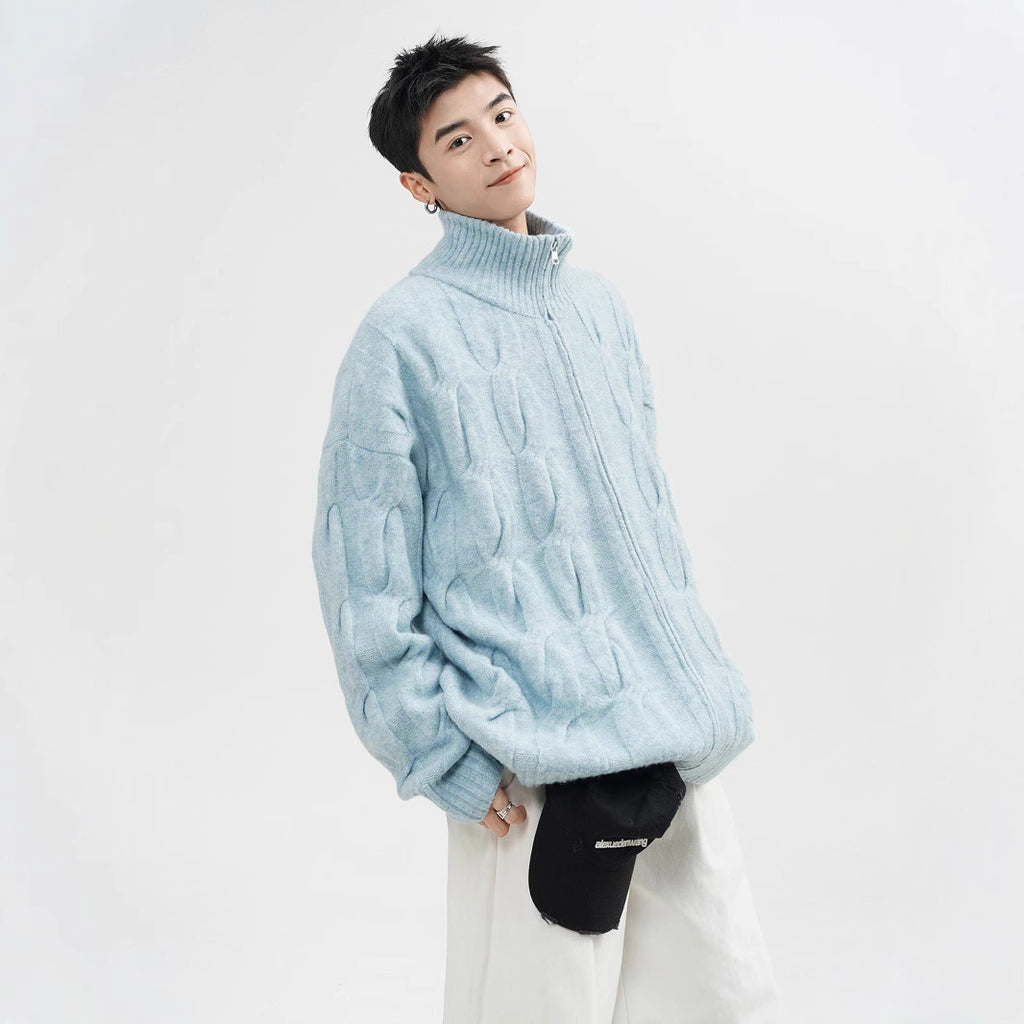 Retro Twist Cardigan Sweater For Men