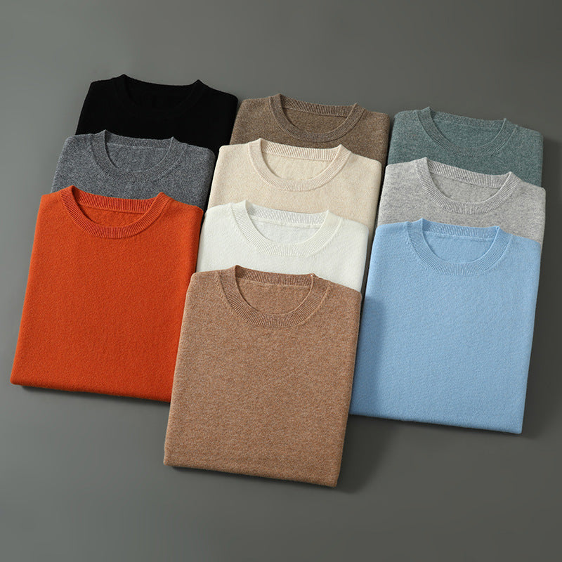 Men's Round Neck Knitted Sweater With Short Sleeves