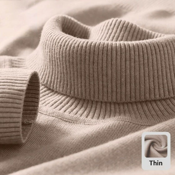 Knitted Sweater Men Soft Skin-friendly Casual Warm High-neck Sweater