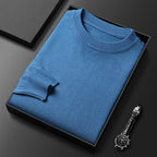Men's Warm Leisure Solid Color Round Neck Sweater