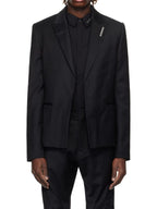 Men's Black Classic Blazer & Wide Leg Pants Set