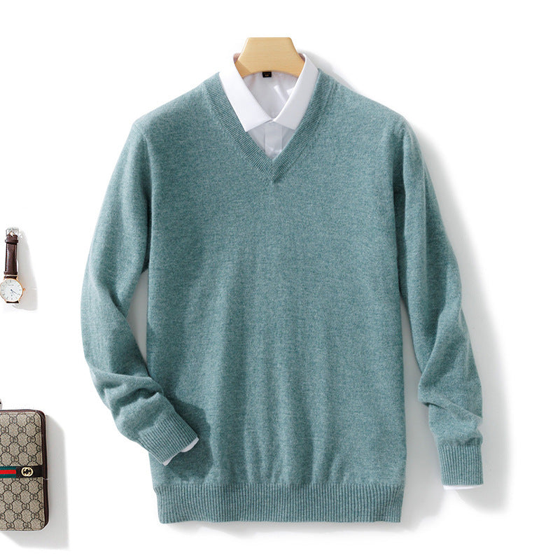 Men's Solid Color Plus Size Winter Bottoming Knitted Sweater