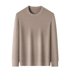 Middle-aged Crew Neck Casual Knitted Bottoming Shirt Loose Trendy Top