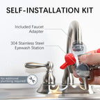 Connected Faucet Eyewash Basin Faucets Wall Mounted Eye Wash Station Emergency Sink Attachment Mount Flush Shower Double Mouth