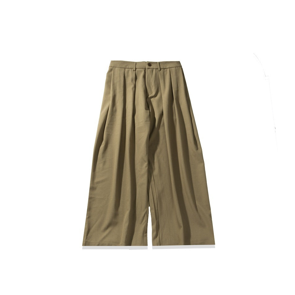 American Style Loose Straight Casual Suit Wide Leg Pants