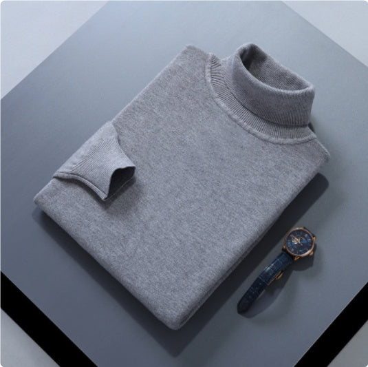 High Lapel Sweater Solid Color Casual